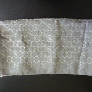 Gucci Logo Small Jacquard Wool & Silk-Blend Scarf